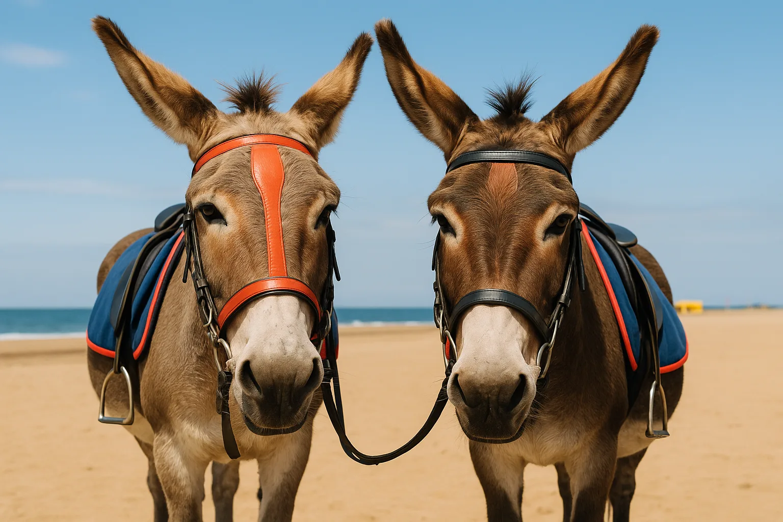 Donkeys on Skegness beach
